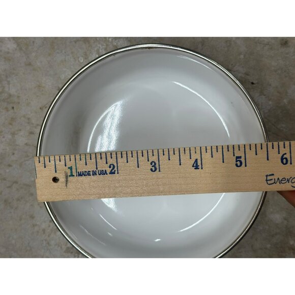 VTG 70s Floral Enamel Storage Bowl Set with Plastic Lids Set of 3 Retro Kitchen - Picture 8 of 9